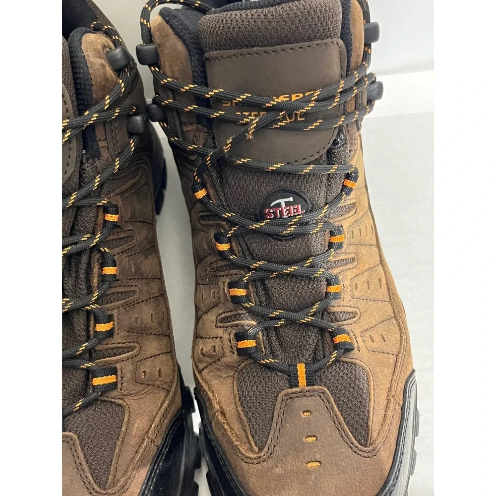 Skechers Work Relaxed Fit Selmen‎ Enid Mens Steel Toe Waterproof Boots Brown 12